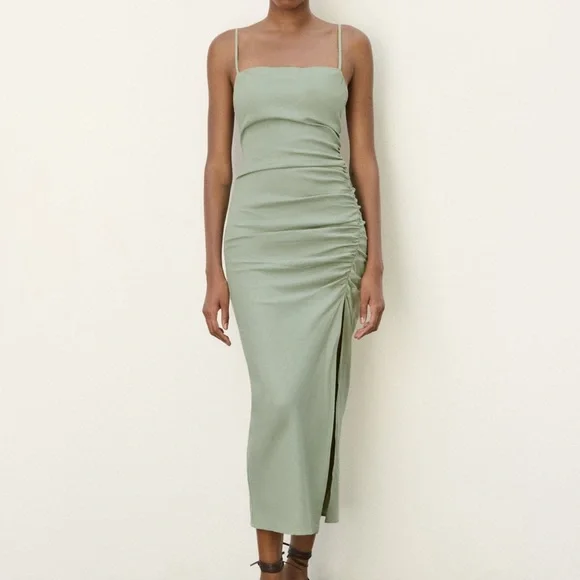 Zara | Dresses | Zara Draped Midi Dress Size Small Worn Once | Poshmark
